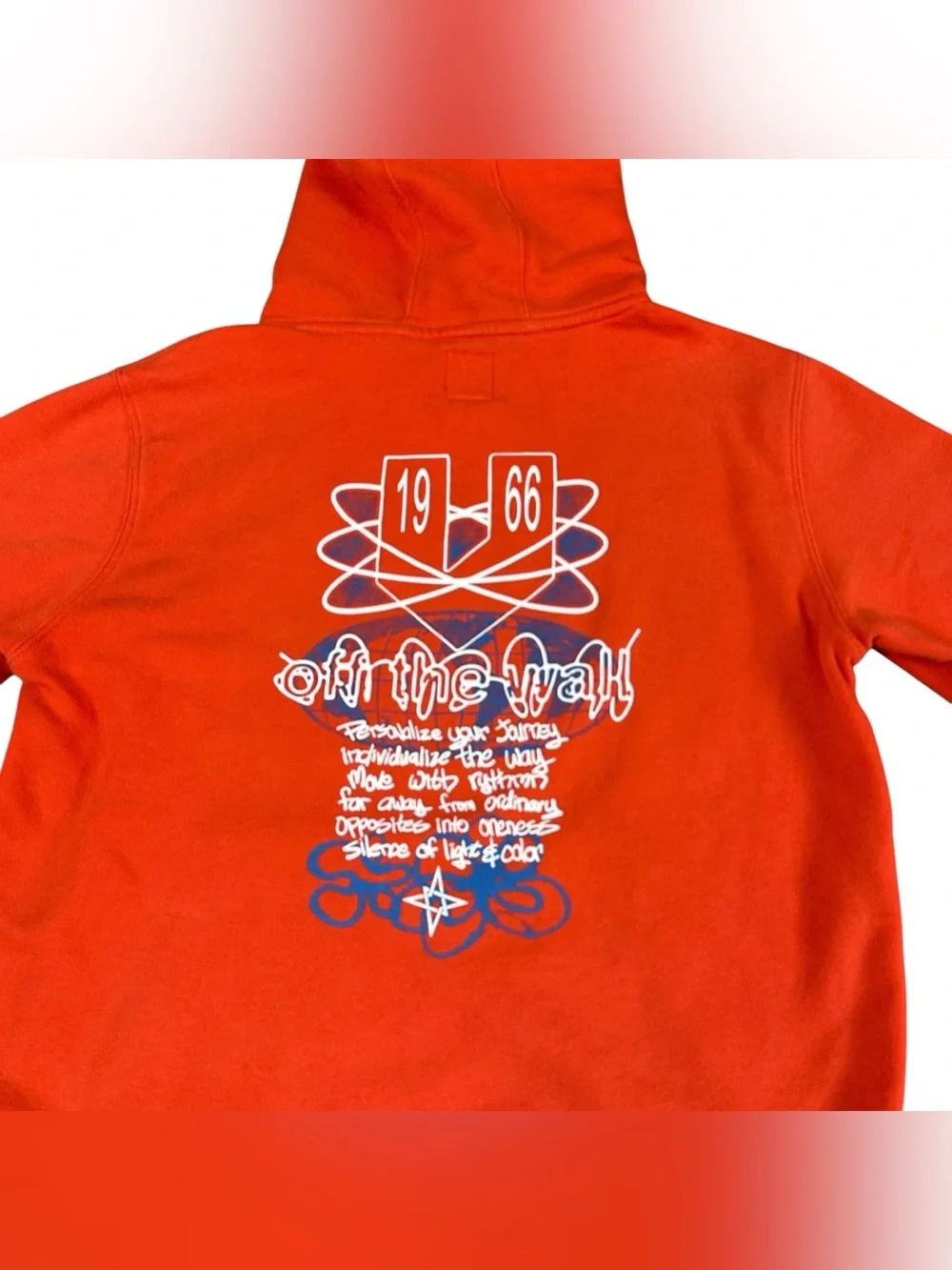 Vans Boys Large Opway Fleece Pullover Hoodie Fiesta Orange Off The Wall